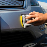 Removing bugs from car bumper with Jay Leno's Garage Australia Bug & Tar sponge