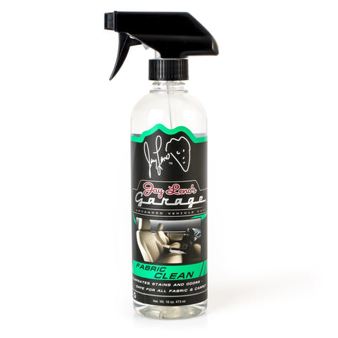 Fabric Clean 473ml from Jay Leno's Garage for cleaning fabric seats, floor mats