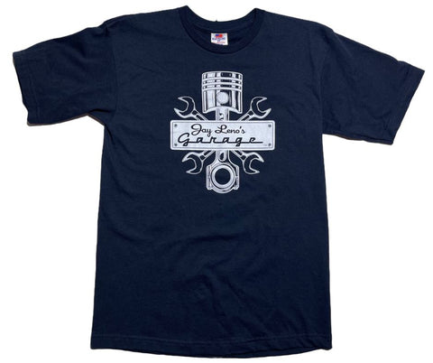 Piston Design T-Shirt. Official Jay Leno's Garage merchandise. Made in USA