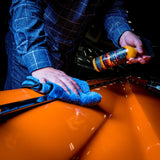 Quick Detailer removing marks and fingerprints with premium Microfibre Polishing Towel from Jay Leno's Garage Australia